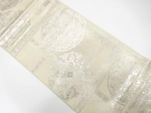 アンティーク　変わり格子に華紋織り出し袋帯（材料）